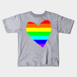 Bright Rainbow Love Heart Kids T-Shirt